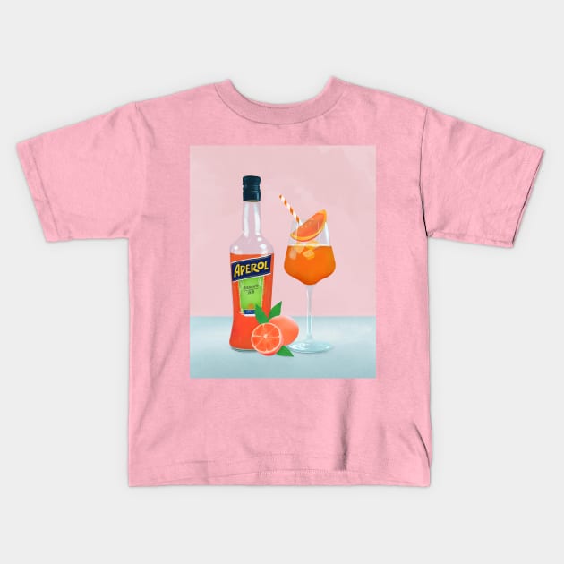 Aperol Spritz Kids T-Shirt by Petras